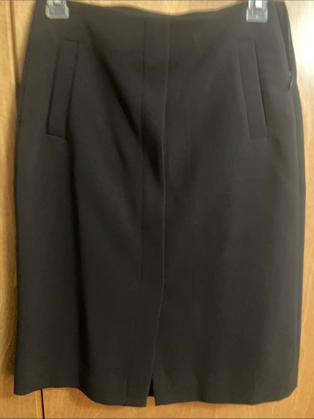 Banana Republic Black Pencil Skirt with Front Slit Size 0 Petite